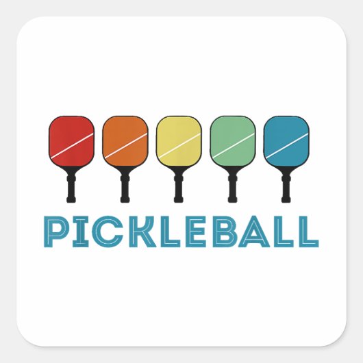 Funny Pickleball Retro  Vierkante Sticker (Voorkant)