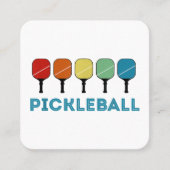 Funny Pickleball Retro Vierkante Visitekaartje (Voorkant)