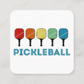 Funny Pickleball Retro  Vierkante Visitekaartje (Achterkant)