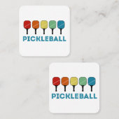 Funny Pickleball Retro  Vierkante Visitekaartje (Voorkant / Achterkant)