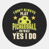 Funny Pickleball Ronde Sticker (Voorkant)
