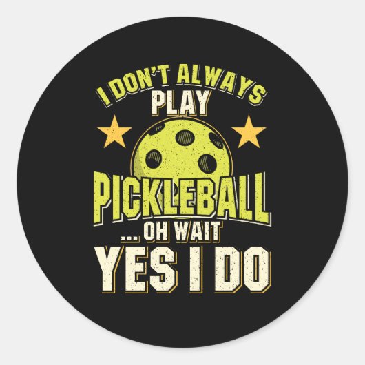 Funny Pickleball Ronde Sticker (Voorkant)