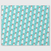 Funny Pickleball Snowman Holiday Wrapping Paper Cadeaupapier (Vlak)