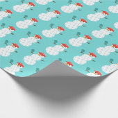 Funny Pickleball Snowman Holiday Wrapping Paper Cadeaupapier (Hoek)