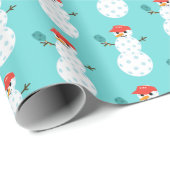 Funny Pickleball Snowman Holiday Wrapping Paper Cadeaupapier (Rol Hoek)