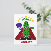Funny Pickleball Super Hero Pickle Briefkaart (Staand voorkant)