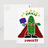 Funny Pickleball Super Hero Pickle Briefkaart (Voorkant / Achterkant)