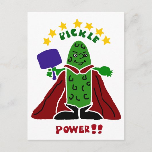 Funny Pickleball Super Hero Pickle Briefkaart (Voorkant)