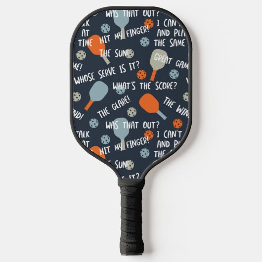 Funny Pickleball Talk Excuses Blue Oranje Pickleball Paddle (Voorkant)