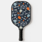 Funny Pickleball Talk Excuses Blue Oranje Pickleball Paddle (Achterkant)