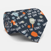 Funny Pickleball Talk Excuses Blue Oranje Stropdas (Opgerold)