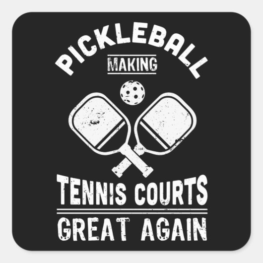 Funny Pickleball Tennis Courts Dink Gift Vierkante Sticker (Voorkant)