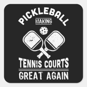 Funny Pickleball Tennis Courts Dink Gift Vierkante Sticker