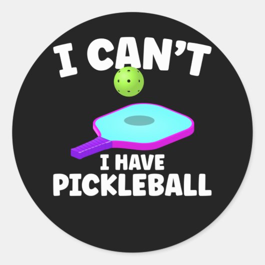 Funny Pickleball Training Joke Pickleball Player Ronde Sticker (Voorkant)