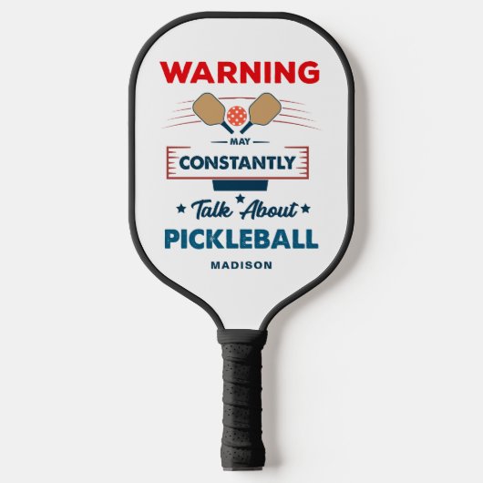 Funny Pickleball Typografie Persoonlijke naam Paddle (Voorkant)