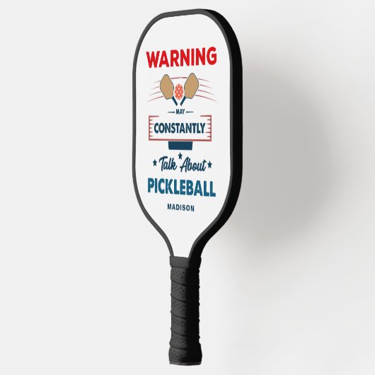 Funny Pickleball Typografie Persoonlijke naam Pickleball Paddle (Links)