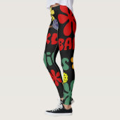 Funny Pickleball Vibes Retro Flowers Art Leggings (Links)