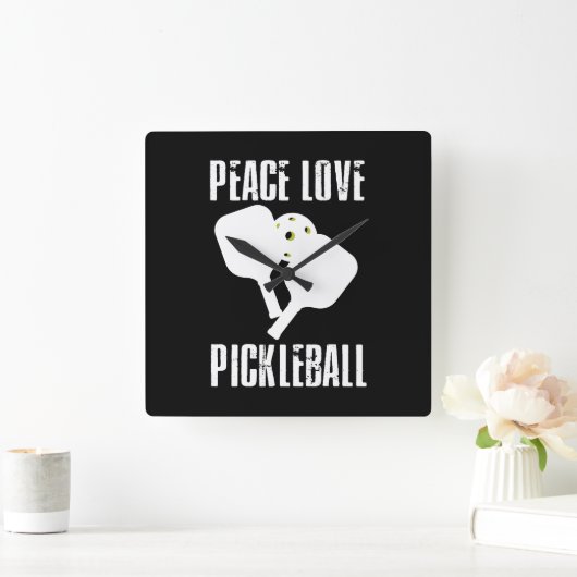 Funny Pickleball Vierkante Klok (Huis)