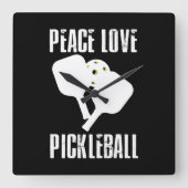 Funny Pickleball Vierkante Klok (Voorkant)