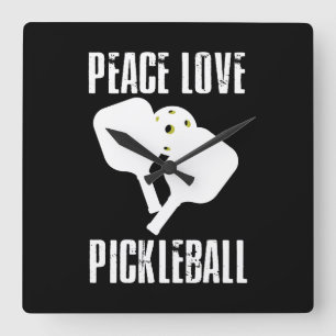 Funny Pickleball Vierkante Klok