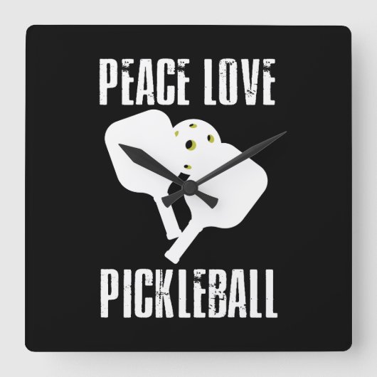 Funny Pickleball Vierkante Klok (Voorkant)