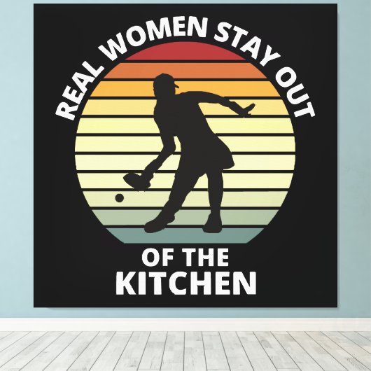  Funny Pickleball Vrouwen Canvas Afdruk (Insitu (Houten vloer))