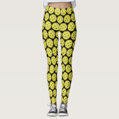 Funny Pickleball Yellow Ball en Black Sports Leggings (Voorkant)