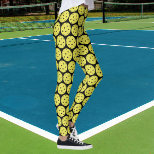 Funny Pickleball Yellow Ball en Black Sports Leggings