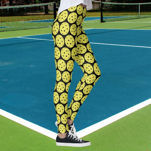 Funny Pickleball Yellow Ball en Black Sports Leggings