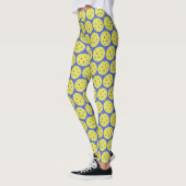 Funny Pickleball Yellow Ball en Blue Sports Leggings (Links)