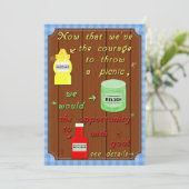 Funny Picnic Cookout Party Pun Kaart (Staand voorkant)