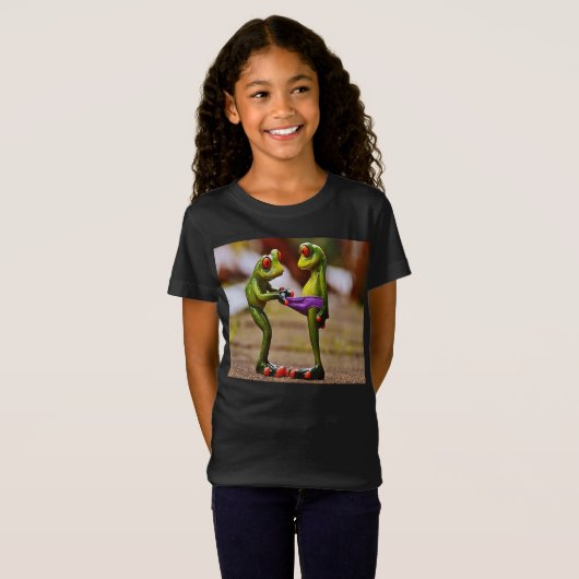 Funny picture of a frog looking down underwear t-shirt (Voorkant volledig)