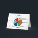 Funny Pie Chart Personalized Husband Boyvriend Kaart<br><div class="desc">Pas deze kaart aan om een hartverwarmende of grappige kaart te maken. Alle tekst kan met uw eigen formulering worden aangepast. Deze kaart is geweldig voor vele gelegenheden,  waaronder Valentijnsdag,  verjaardag,  vaderdag,  of alleen maar omdat.</div>
