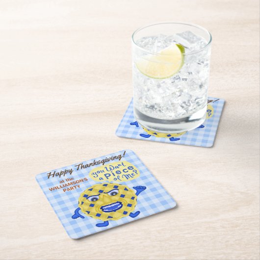 Funny Pie Pun Thanksgiving Feast Herfst Dinner Par Kartonnen Onderzetters (Insitu)