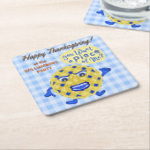 Funny Pie Pun Thanksgiving Feast Herfst Dinner Par Kartonnen Onderzetters (Schuin)