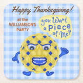Funny Pie Pun Thanksgiving Feast Herfst Dinner Par Kartonnen Onderzetters (Voorkant)