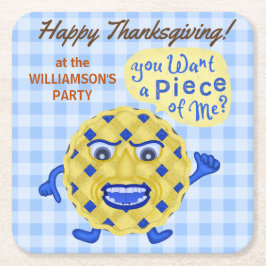 Funny Pie Pun Thanksgiving Feast Herfst Dinner Par Kartonnen Onderzetters