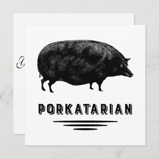 Funny  Pig Bacon Lover Humor Kaart (Voorkant / Achterkant)