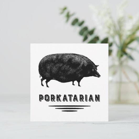 Funny  Pig Bacon Lover Humor Kaart (Staand voorkant)