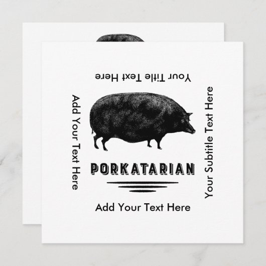 Funny  Pig Bacon Lover Humor Kaart (Voorkant / Achterkant)