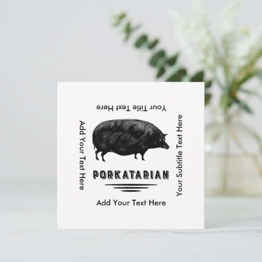 Funny  Pig Bacon Lover Humor Kaart (Staand voorkant)