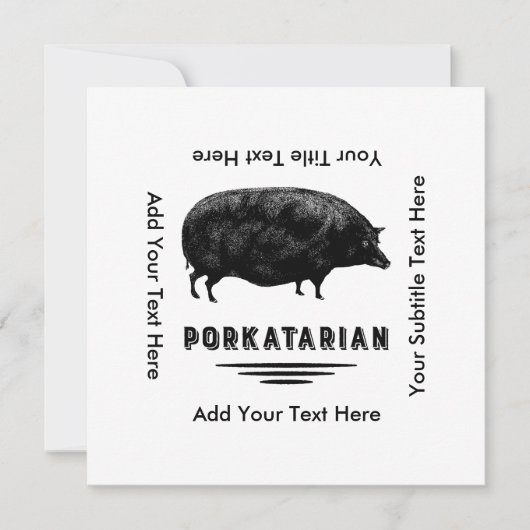 Funny  Pig Bacon Lover Humor Kaart (Voorkant)