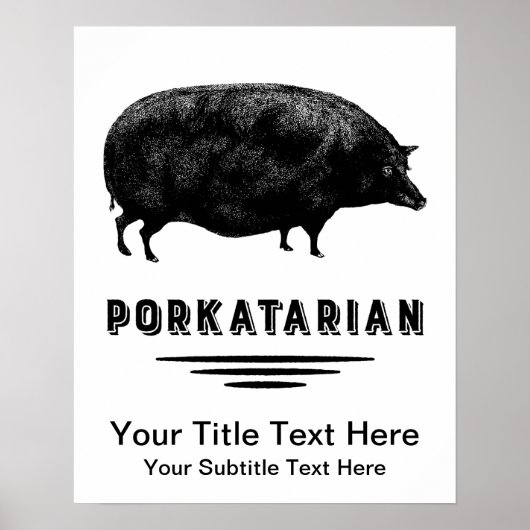 Funny  Pig Bacon Lover Humor Poster (Voorkant)