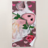 Funny Pig Beach Handdoek (Voorkant)