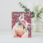 Funny Pig Birthday Card Briefkaart (Staand voorkant)