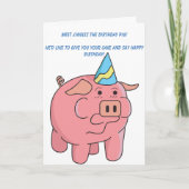Funny Pig Birthday Kaart (Voorkant)