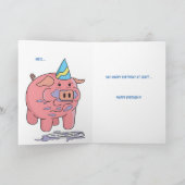 Funny Pig Birthday Kaart (Binnen)