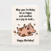 Funny Pig Birthday Kaart (Voorkant)