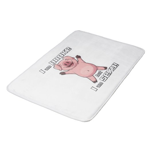 Funny Pig Broke Sexy - Bath Mat (Gekanteld)