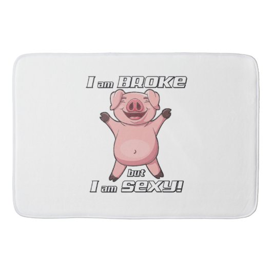 Funny Pig Broke Sexy - Bath Mat (Voorkant)